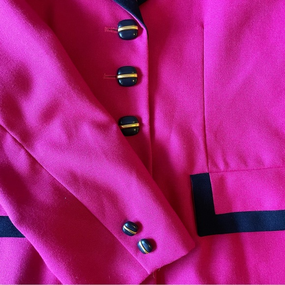Womens Hot Pink Blazer Suit Tux Jacket Vintage 80s 90s - Picture 11 of 12